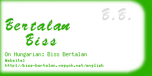 bertalan biss business card